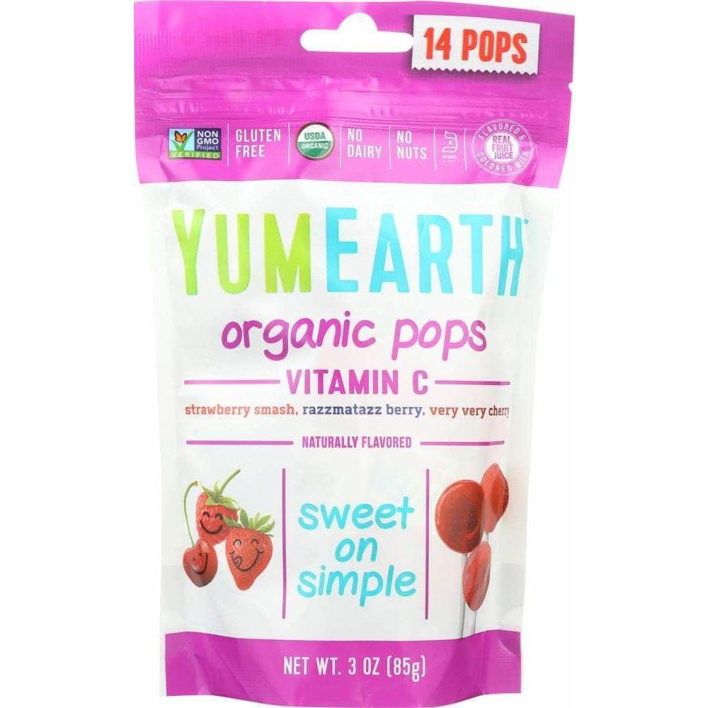 Yumearth Yummy Earth Organics, Organic Vitamin C Pops 14 Lollipops, 3 oz