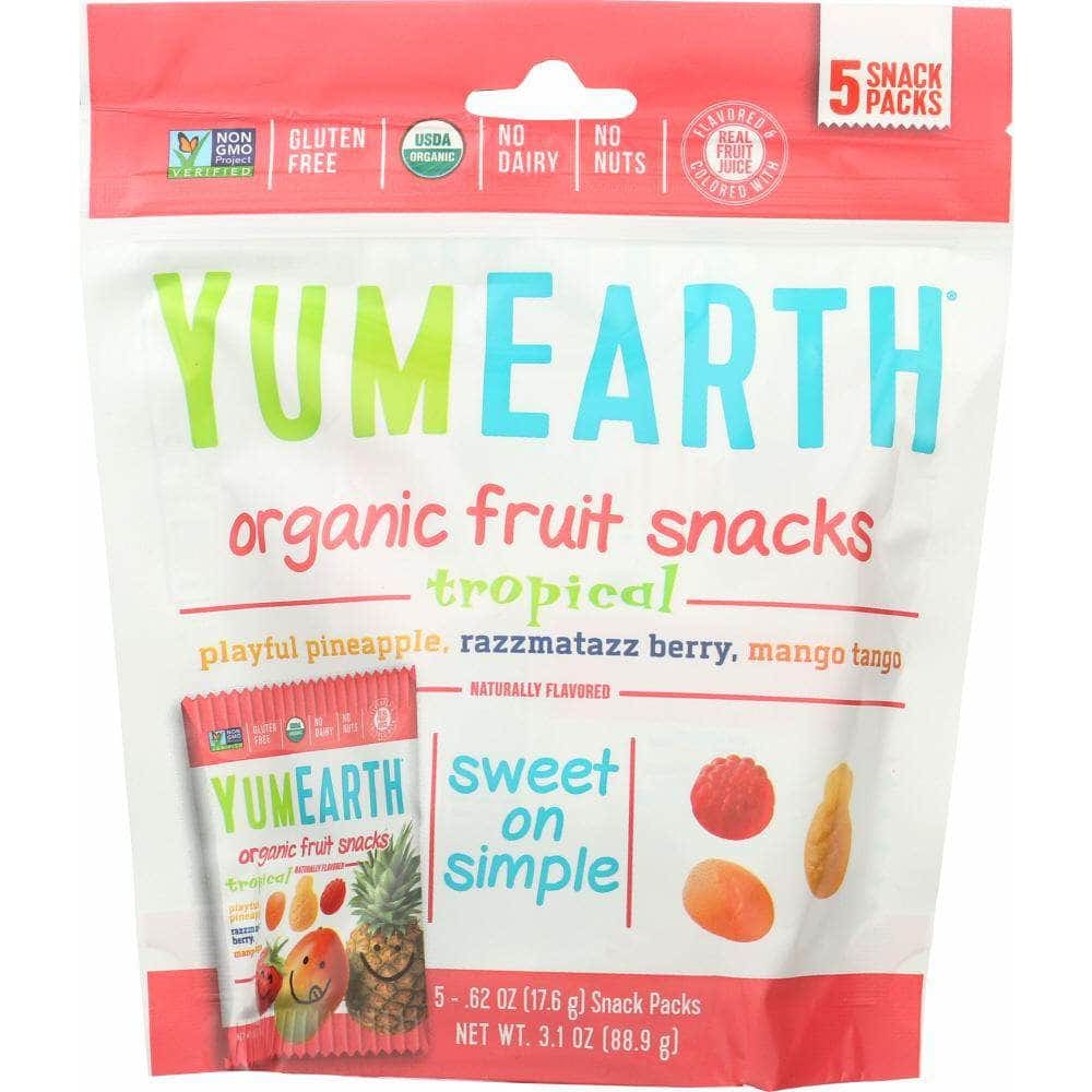 Yumearth Yummyearth FRUIT SNACK TROPICAL 5CT (3.100 OZ)