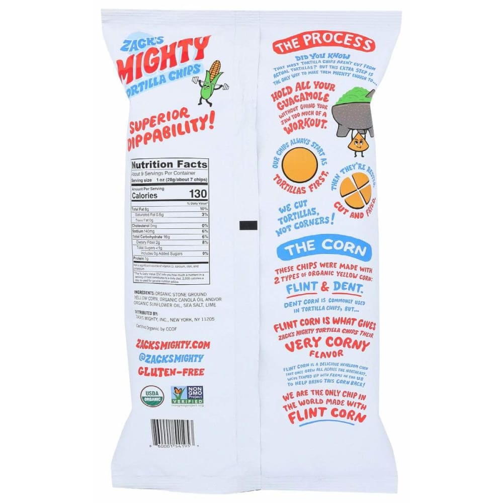 ZACKS MIGHTY Grocery > Snacks > Chips ZACKS MIGHTY: Organic Tortilla Chips Sea Salt, 9 oz