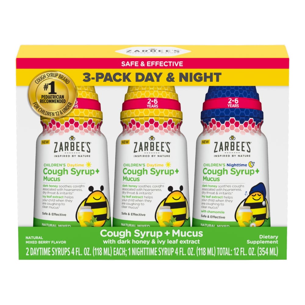 Zarbee’s Zarbee’s Children’s Cough + Mucus Syrup Day/Night 3 pk. - Home/ - Zarbee’s