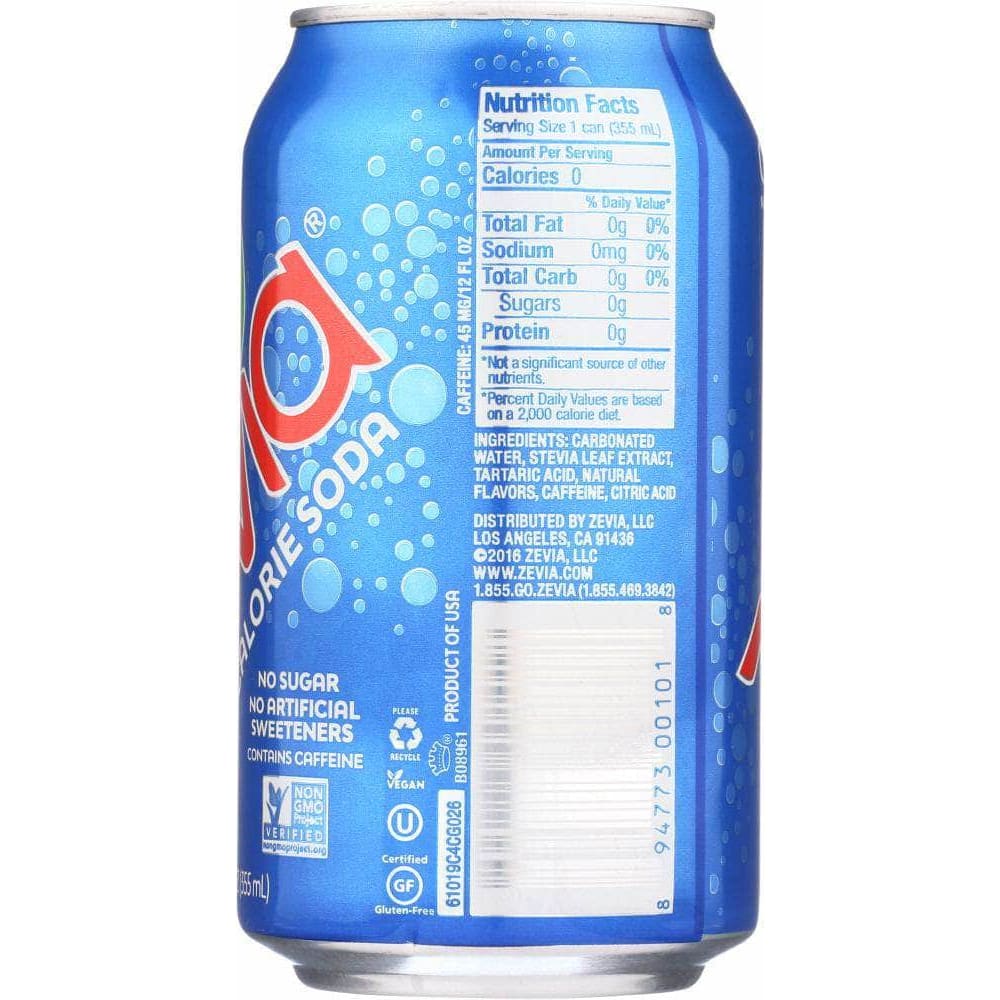 Zevia Zevia All Natural Zero Calorie Soda Cola 6-12 fl oz, 72 fl oz