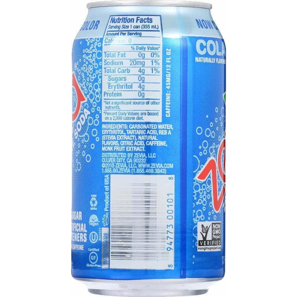 Zevia Zevia All Natural Zero Calorie Soda Cola 6-12 fl oz, 72 fl oz