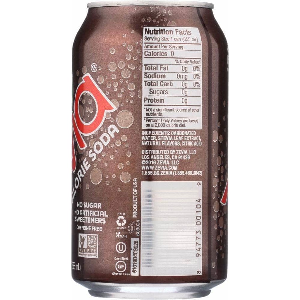 Zevia Zevia All Natural Zero Calorie Soda Ginger Root Beer 6-12 fl oz, 72 fl oz