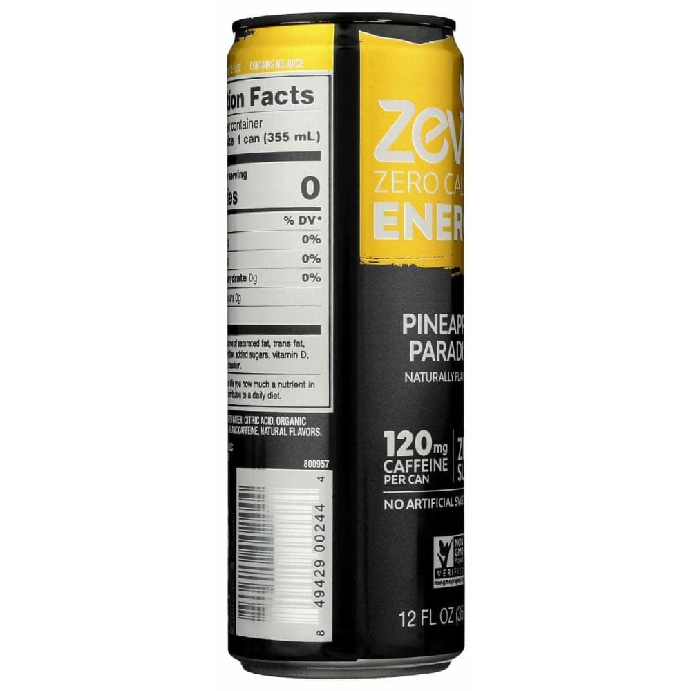 Zevia Grocery > Beverages > Energy Drinks ZEVIA: Drink Energy Pineapple, 12 fo