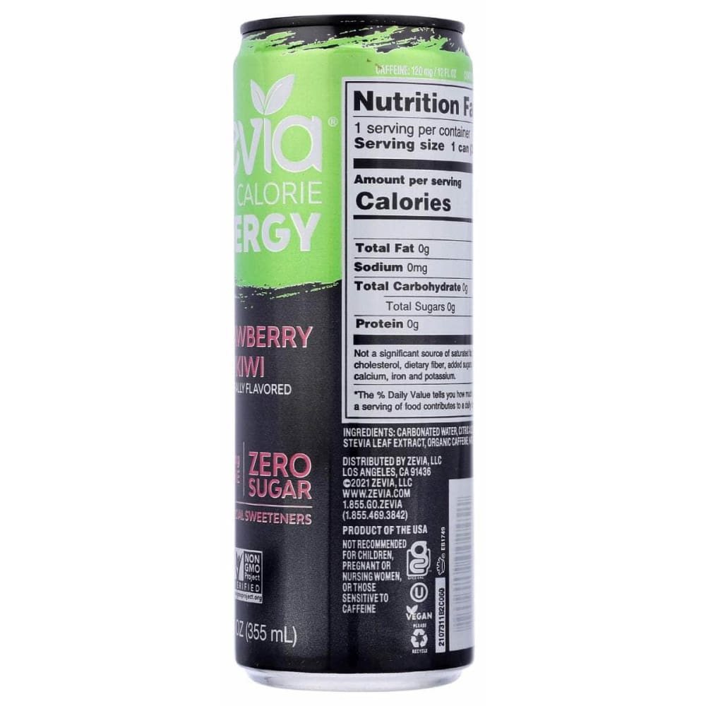 Zevia Grocery > Beverages > Energy Drinks ZEVIA: Drink Energy Strwbry Kiwi, 12 fo