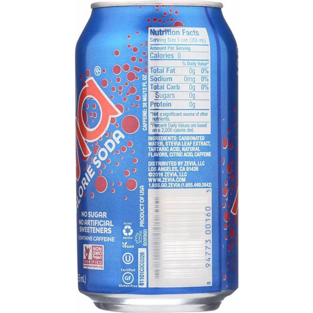 Zevia Zevia Zero Calorie Soda Cherry Cola 6-12oz, 72 oz