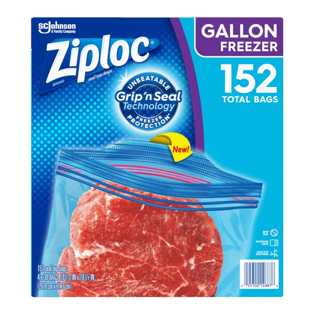 Ziploc Gallon Freezer Bags 152 ct. - Ziploc