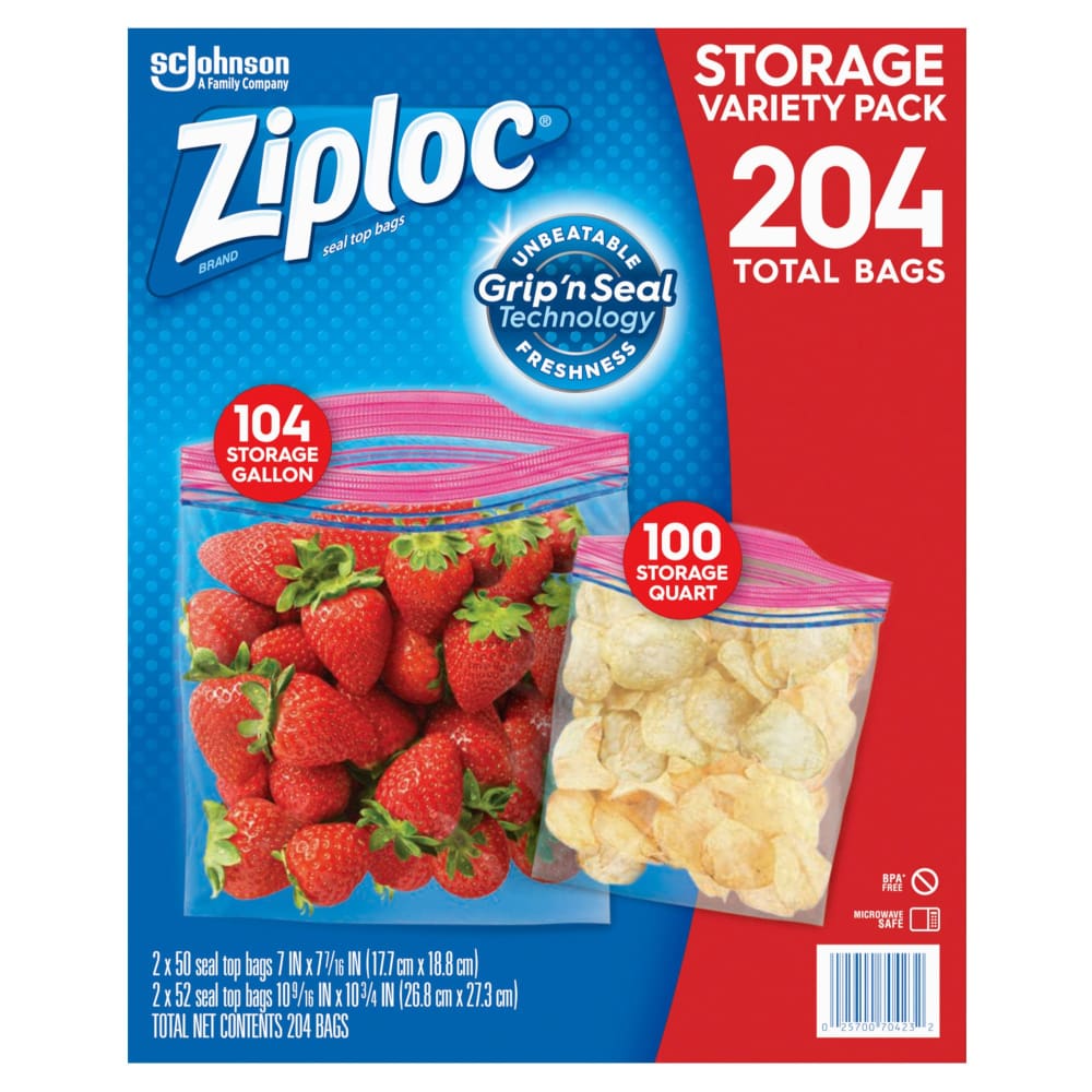 Ziploc Mixed Storage Variety Pack 204 ct. - Ziploc