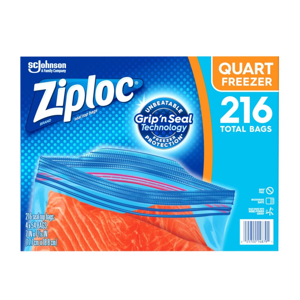 Ziploc Quart Freezer Bags 216 ct. - Ziploc