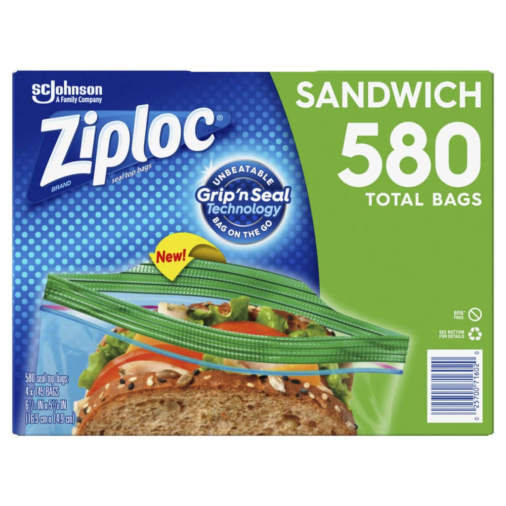 Ziploc Seal Top Sandwich Bags 580 ct. - Ziploc