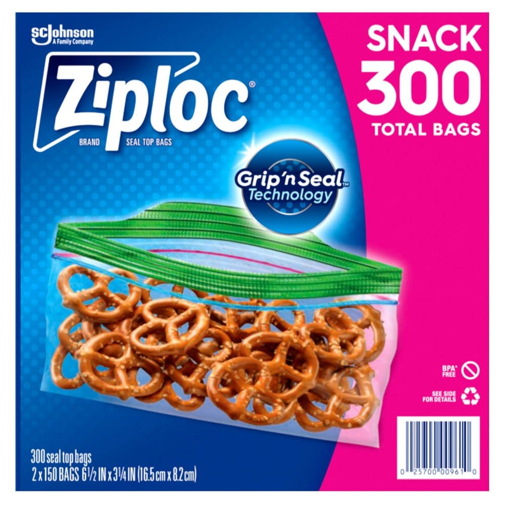 Ziploc Seal Top Snack Bags (150 ct.) - Paper & Plastic - Ziploc