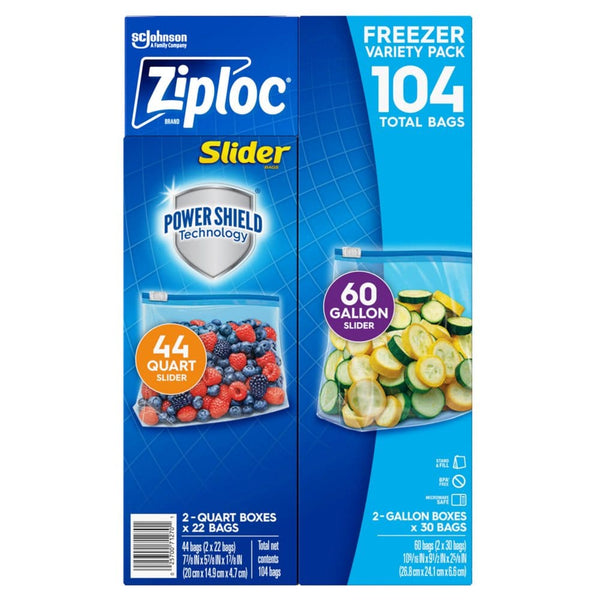 Ziploc Slider Storage Bags with Power Shield Technology