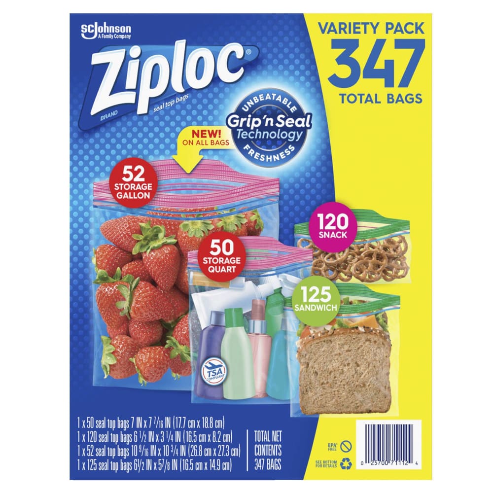 Ziploc Storage Bag Variety Pack 347 pk. - Ziploc