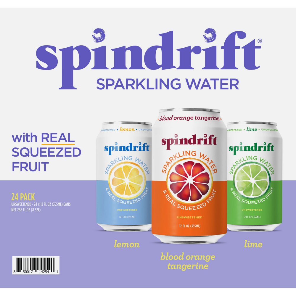 Spindrift Sparkling Water with Real Squeezed Fruit, Variety Pack (12 fl ...