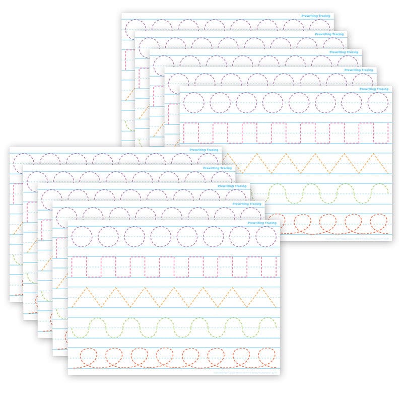 10 Pk Postermat Prewriting Tracing (Pack of 2) - Language Arts - Ashley Productions