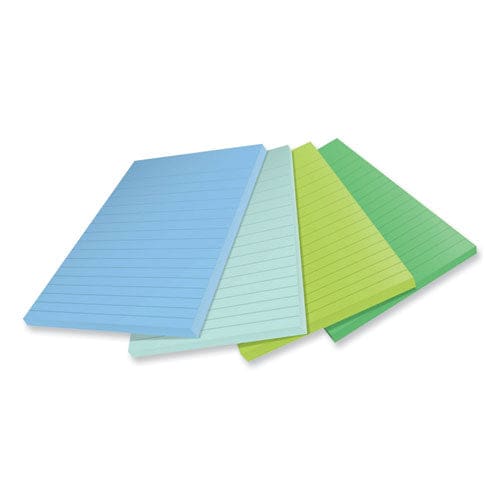 100% Recycled Paper Super Sticky Notes Ruled 4 X 6 Oasis 45 Sheets/pad 4 Pads/pack - School Supplies - Post-it® Notes Super Sticky