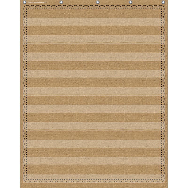 10Pocket Pocket Chart Burlap 34X44 (Pack of 2) - Pocket Charts - Teacher Created Resources