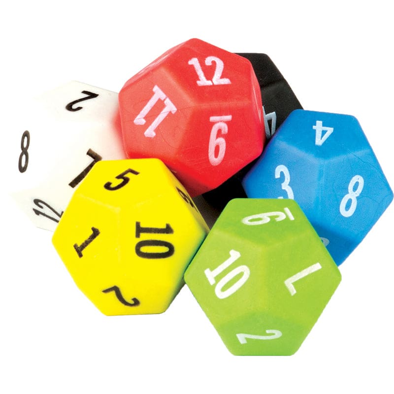 12 Sided Dice 6 Pack (Pack of 6) - Counting - Teacher Created Resources
