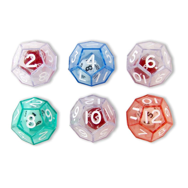 12-Sided Dice Set Of 6 (Pack of 6) - Dice - Koplow Games Inc.