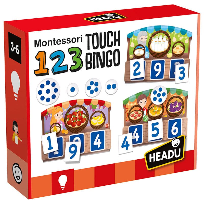 123 Montessori Touch Bingo (Pack of 2) - Bingo - Headu Usa LLC