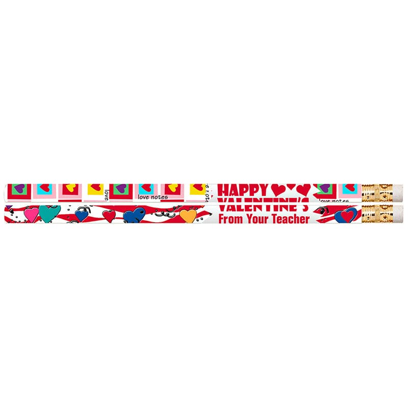 12Pk Happy Valentines From Your Teacher Pencils (Pack of 12) - Pencils & Accessories - Musgrave Pencil Co Inc