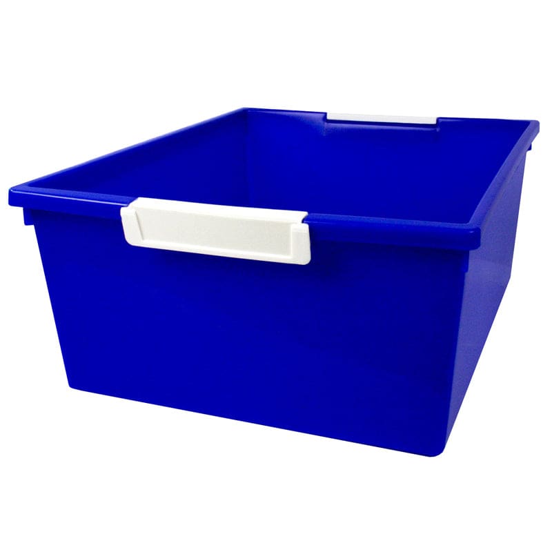 12Qt Blue Tattle Tray W Label Hold (Pack of 6) - Storage Containers - Romanoff Products
