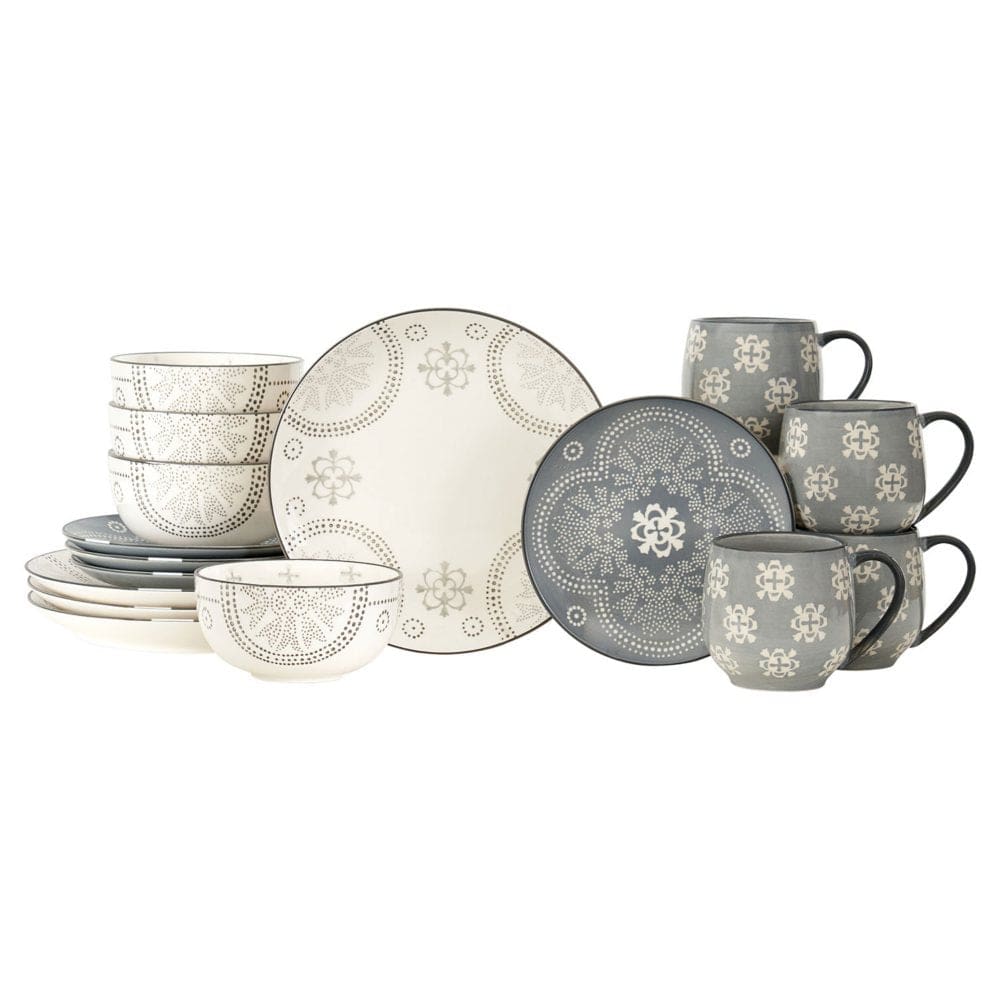 16-Piece Olivia Stoneware Dinnerware Set (Assorted Colors) - Dinnerware - Unknown