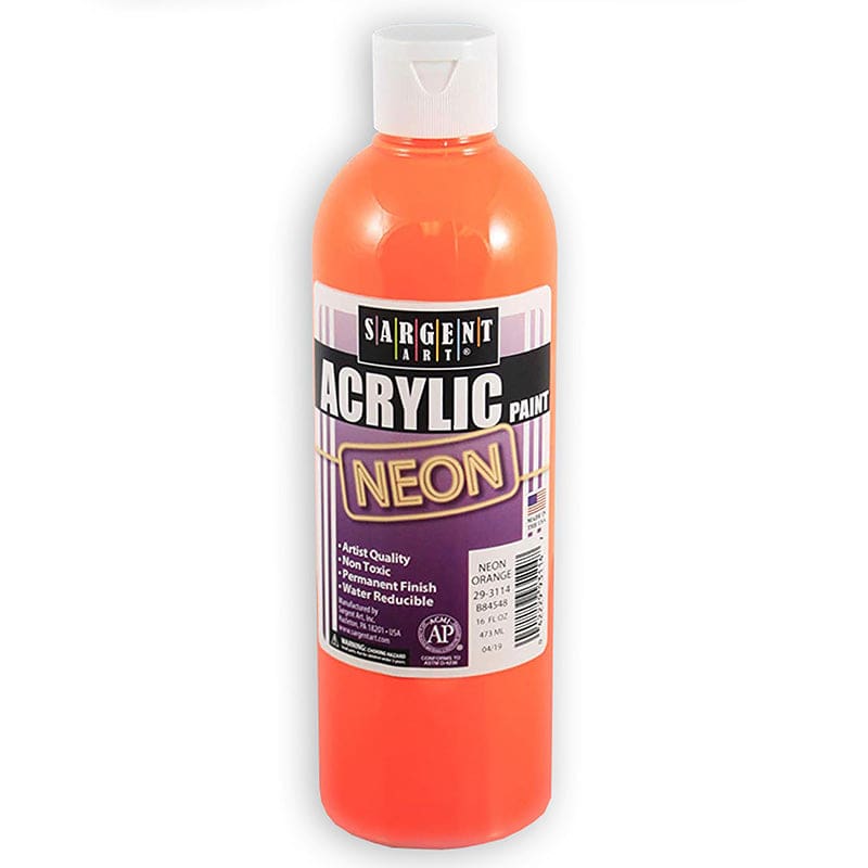 16Oz Neon Acrylic- Orange (Pack of 2) - Paint - Sargent Art Inc.