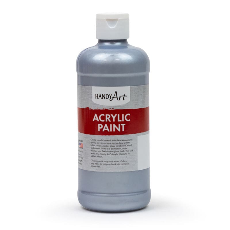 16Oz Silver Handy Art Acrylic Paint (Pack of 6) - Paint - Rock Paint Distributing Corp