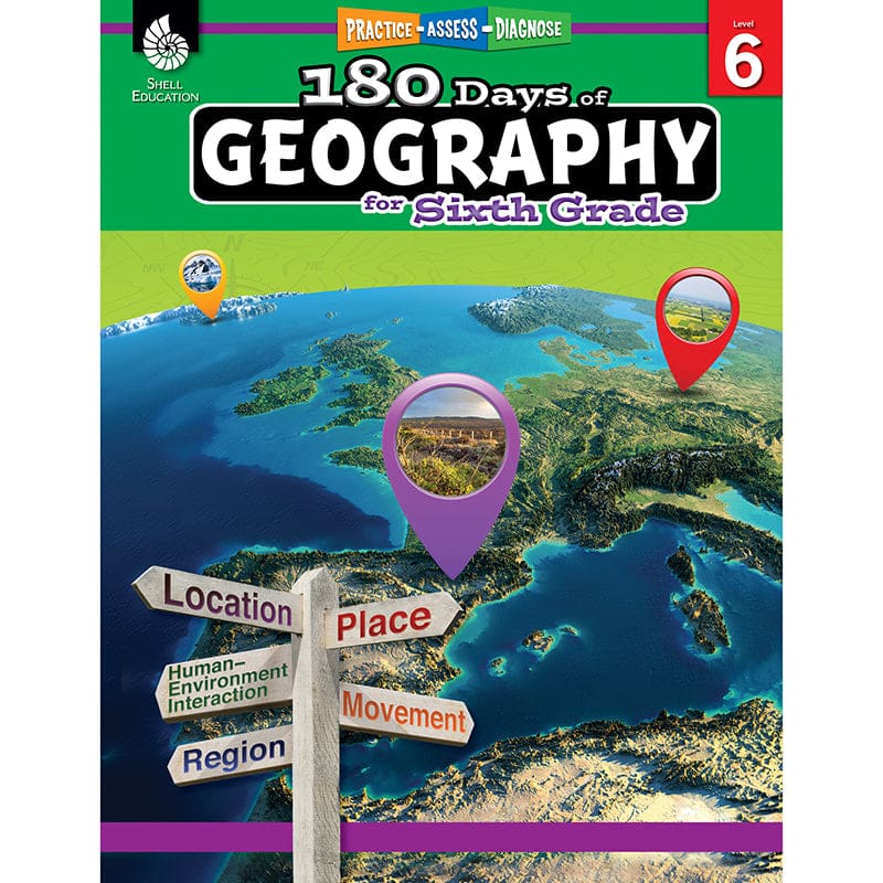 180 Days Of Geography Grade 6 (Pack of 2) - Geography - Shell Education
