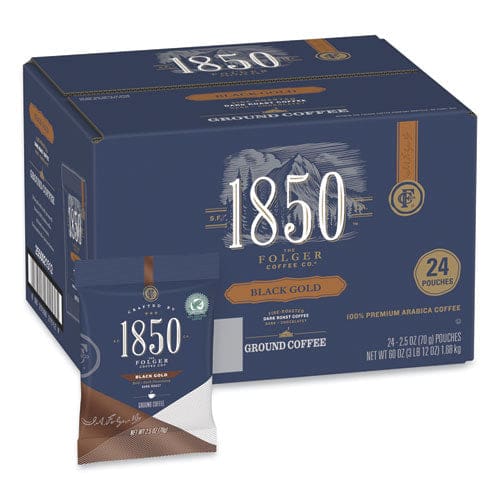 1850 Coffee Fraction Packs Black Gold Dark Roast 2.5 Oz Pack 24 Packs/carton - Food Service - 1850