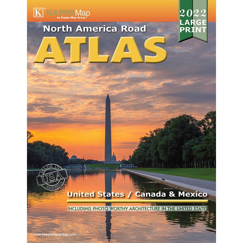 2022 N America Lrg Print Road Atlas (Pack of 3) - Maps & Map Skills - The Map Shop / Kappa Map Group