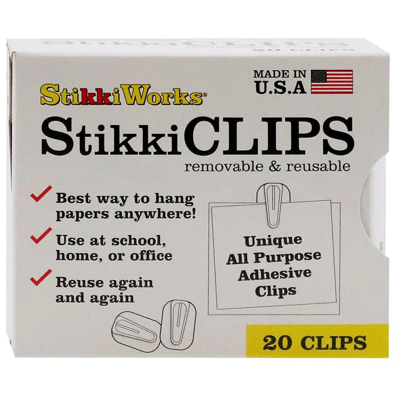 20Ct Wht Stikkiclips Paper Holders (Pack of 10) - Clips - Fpc Corporation