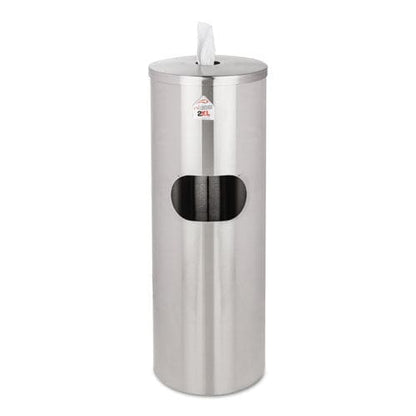 2XL Standing Stainless Wipes Dispener 12 X 12 X 36 Cylindrical 5 Gal Stainless Steel - Janitorial & Sanitation - 2XL