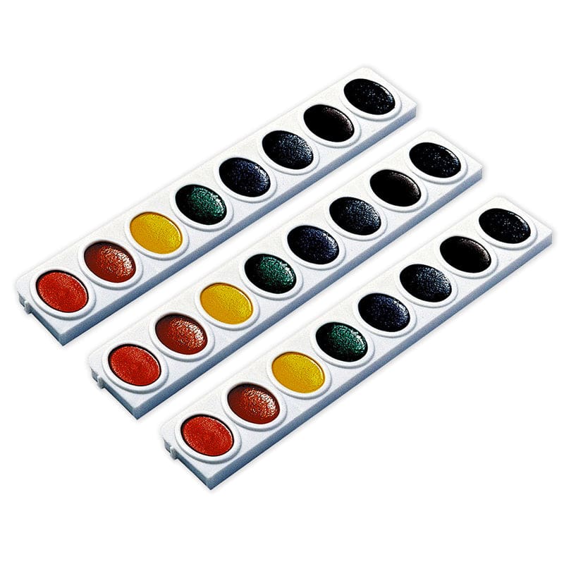 3 Refill Trays Oval Pan Watercolors 8 Colors Per Tray (Pack of 6) - Paint - Dixon Ticonderoga Company