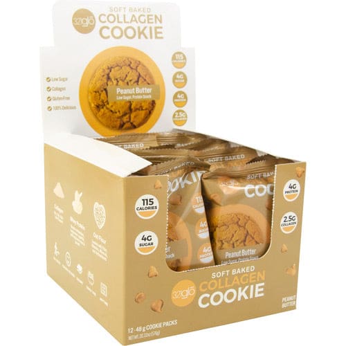 321 Glo Collagen Cookie Peanut Butter 12 ea - 321 Glo