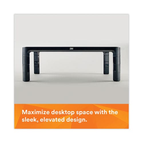 3M Adjustable Monitor Stand 16 X 12 X 1.75 To 5.5 Black Supports 20 Lbs - School Supplies - 3M™