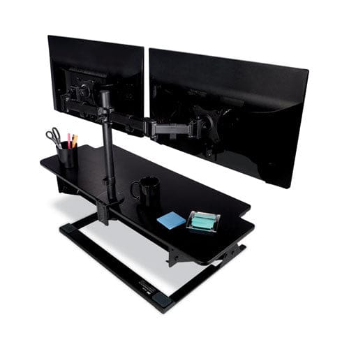3M Dual Monitor Mount For 27 Monitors 360 Degree Rotation +45 Degree/-45 Degree Tilt 90 Degree Pan Black Supports 20 Lb - Furniture - 3M™