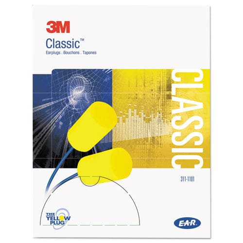 3M E-a-r Classic Earplugs Corded Pvc Foam Yellow 200 Pairs/box - Janitorial & Sanitation - 3M™