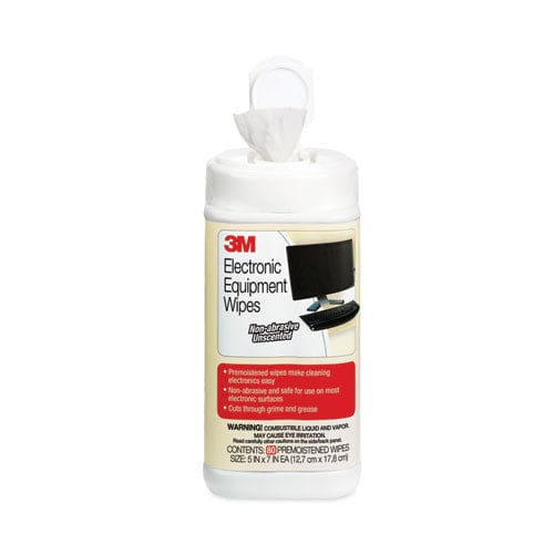 3M Electronic Equipment Cleaning Wipes 5.5 X 6.75 White 80/canister - School Supplies - 3M™