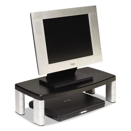 3M Extra-wide Adjustable Monitor Stand 20 X 12 X 1 To 5.78 Silver/black Supports 40 Lbs - School Supplies - 3M™