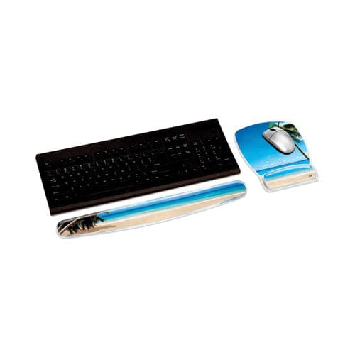 3M Fun Design Clear Gel Keyboard Wrist Rest 18 X 2.75 Beach Design - Technology - 3M™