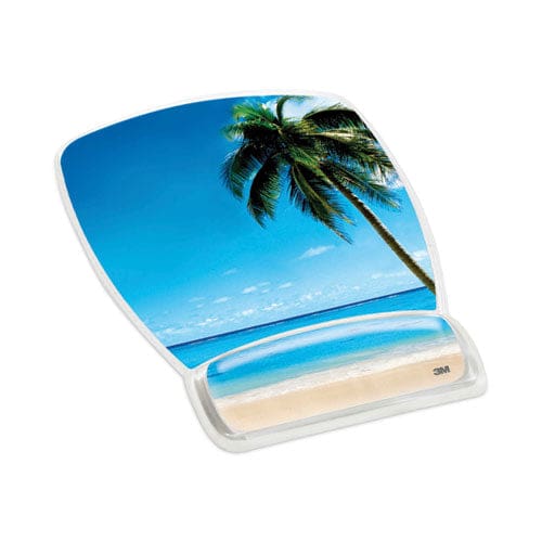 3M Fun Design Clear Gel Mouse Pad With Wrist Rest 6.8 X 8.6 Beach Design - Technology - 3M™