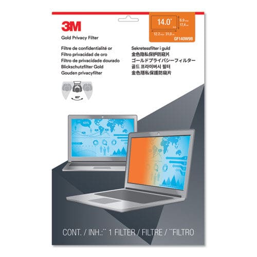 3M Gold Frameless Privacy Filter For 14 Widescreen Laptop 16:9 Aspect Ratio - Technology - 3M™