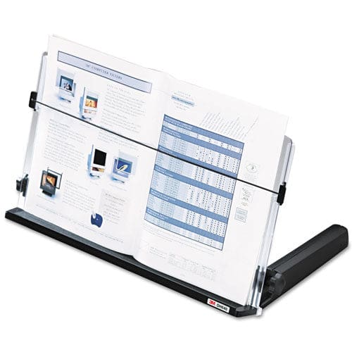 3M In-line Adjustable Desktop Copyholder,150 Sheet Capacity Plastic Black/clear - Office - 3M™