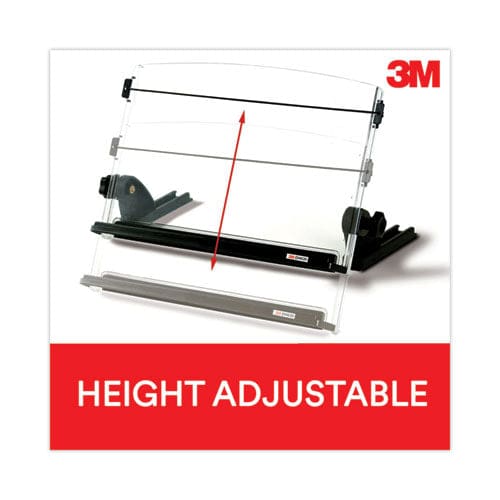 3M In-line Adjustable Desktop Copyholder,150 Sheet Capacity Plastic Black/clear - Office - 3M™