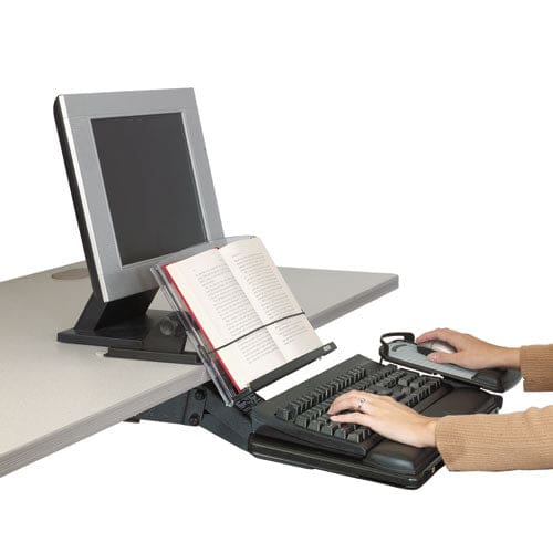 3M In-line Adjustable Desktop Copyholder,150 Sheet Capacity Plastic Black/clear - Office - 3M™