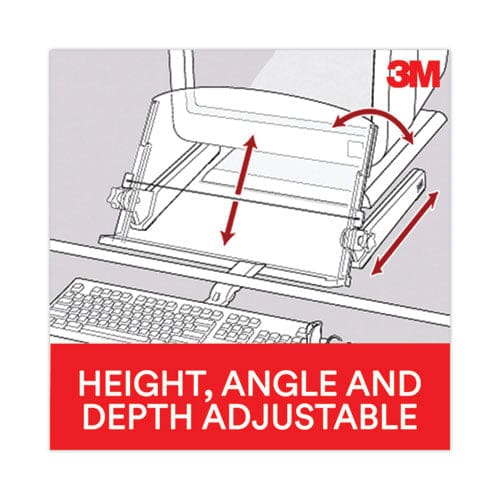 3M In-line Freestanding Copyholder 300 Sheet Capacity Plastic Black/clear - Office - 3M™