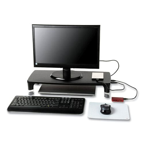 3M Monitor Stand Ms100b 21.6 X 9.4 X 2.7 To 3.9 Black/clear Supports 33 Lb - School Supplies - 3M™