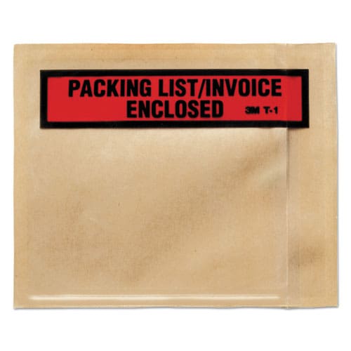 3M Top Print Self-adhesive Packing List Envelope Top-print Front: Packing List/invoice Enclosed 4.5 X 5.5 Clear 1,000/box - Office - 3M™